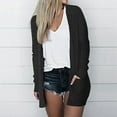 thumbnail image 4 of Fiaer Fashion Casual Cardigans Sweaters For Women Solid Color Pocketed Solid Color Long Sleeve Lightweight Tops Black L, 4 of 6