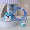 thumbnail image 2 of Cute Owl 3D Stereoscopic Silicone Charger USB Cable Protector Data Line Cord Protective Case For iPhone 18W/20W Winder Organizer Pink, 2 of 6