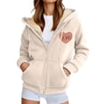 thumbnail image 2 of Veste à Capuche Zippée Chaude pour Femmes pour un Usage Quotidien Décontracté en Automne et Hiver, 2 of 4
