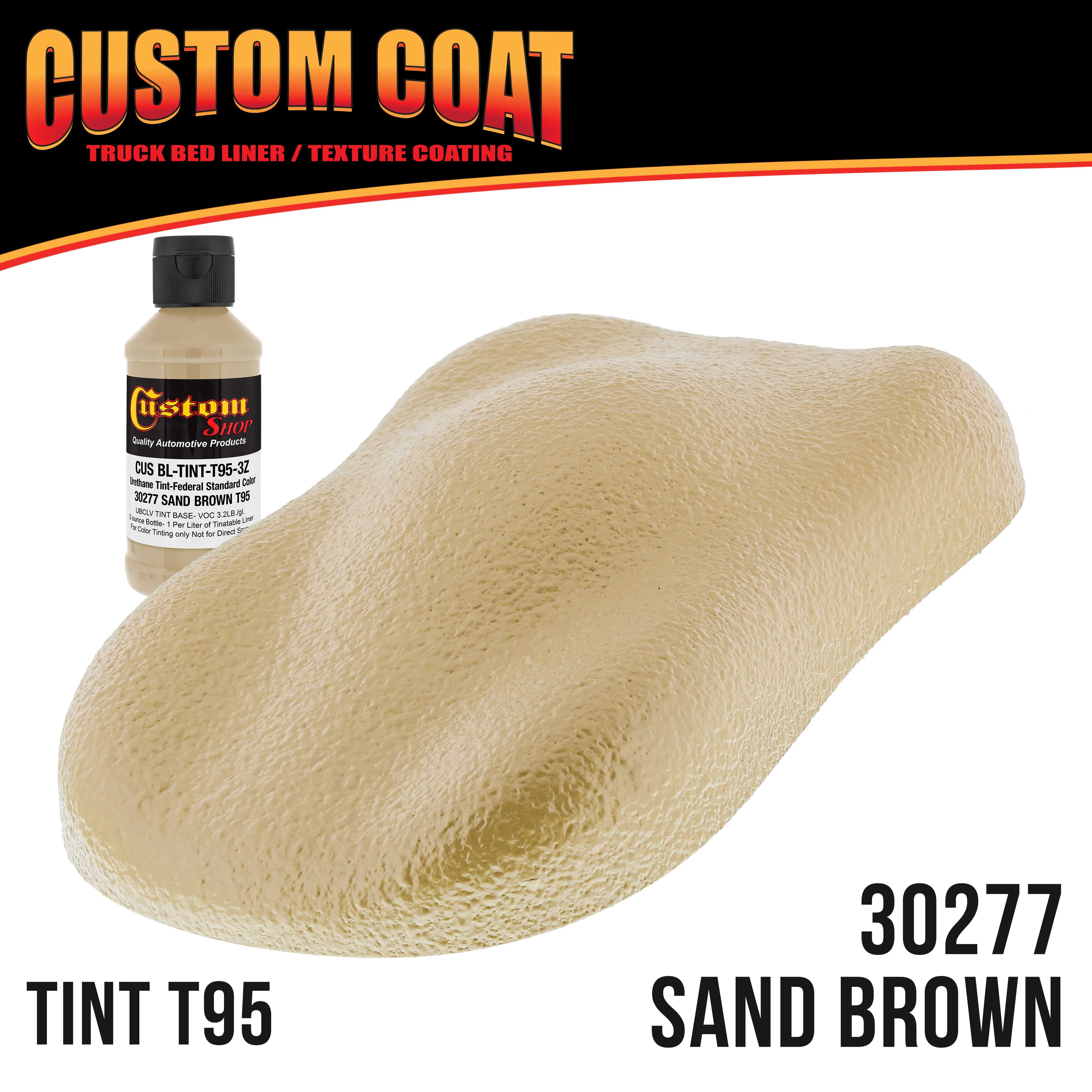 Custom Coat 30277 Sand Brown T95 Urethane Spray-On Truck Bed Liner, 1 Gallon Kit with Spray Gun