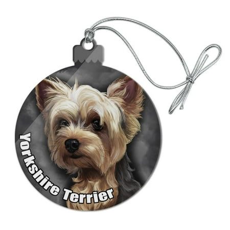 Yorkie Teacup Ornament - Yorkshire Terrier Yorkie Dog Pet Acrylic Christmas Tree Holiday Ornament