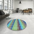 thumbnail image 4 of Ahgly Company Machine Washable Indoor Round Transitional Medium Aqua Marine Green Area Rugs, 4' Round, 4 of 7