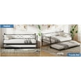 thumbnail image 2 of Eastvita Metal Daybed Frame with Trundle, Heavy Duty Metal Slats, Mattress Foundation Platform Sofa Bed with Lockable Casters, for Bedroom, Living Room, Guest Room, 2 of 7