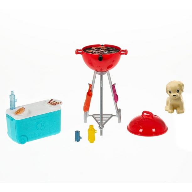Skuldre på skuldrene Vant til Citron Barbie Mini Playset with Themed Accessories and Pet, BBQ Theme with Scented  Grill, Gift for 3 to 7 Year Olds - Walmart.com