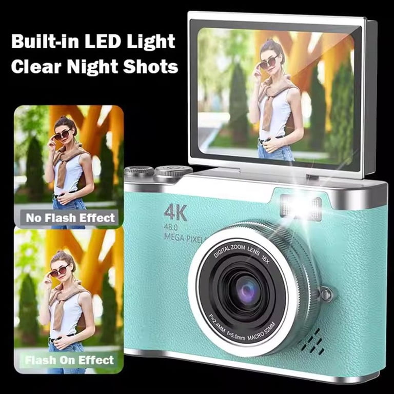2.4-Inch HD Flip Screen Digital Camera with Selfie Mode, 720P