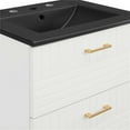 thumbnail image 6 of Modway Daybreak 24" Rubberwood MDF Particleboard Bathroom Vanity in White/Black, 6 of 8