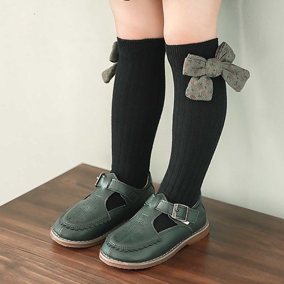 AURIGATE Clearance! Baby and Toddler Socks Baby Toddler Kids Socks Cartoon Holiday Winter Warm Cotton Socks Bow Thick Stockings Long Socks