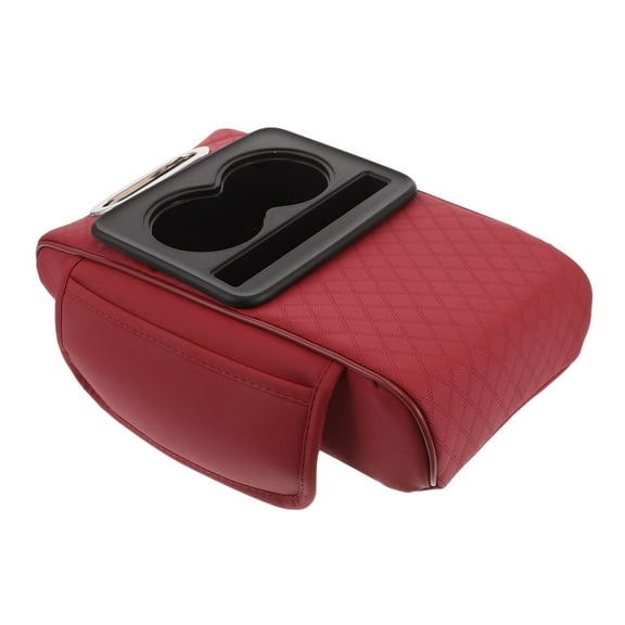 FRCOLOR Universal Car Armrest Cushion Pad with Cup Holder Car Tissue Box Center Console Heightening Pad Anti-Slip Mat Interior Accessories