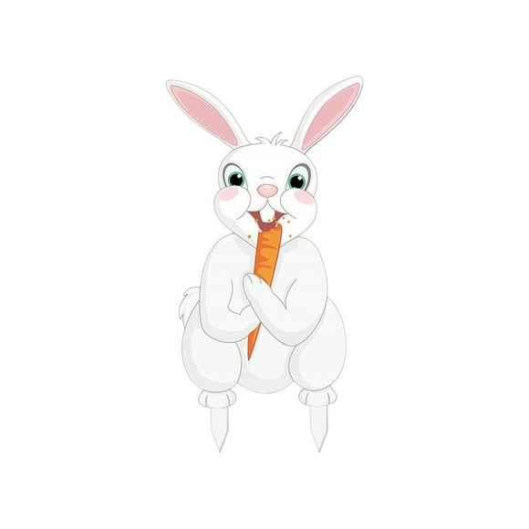 Easter Decorations Outdoor, Easter Yard Signs, Cute Bunny Carrot Yard Lawn Decorations, Welcome Yard Sign for Spring Home Garden Outdoor Decor - Style 3