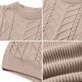 thumbnail image 6 of Men's Pullover Sweater Casual Crewneck Cable Knit Top Long Sleeve Classic Soft Knitted Sweaters with Ribbing Edge (M, Khaki), 6 of 7