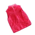thumbnail image 3 of dazeni Toddler Kids 1-8 t Fuzzy Fleece Vest Jackets Girls Warm Fluffy Sherpa Zip up Sleeveless Jackets Lightweight Solid Casual Fall Winter Waistcoat Outwear 100, 3 of 3