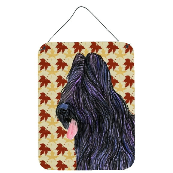Briard Fall Leaves Portrait Wall or Door Hanging Prints