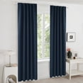 thumbnail image 7 of Deconovo Blackout Curtains for Living Room - Room Darkening Curtains Solid Back Tab & Rod Pocket Window Drapes, 38x45 inch, Navy Blue, 2 Panels, 7 of 7