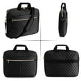 thumbnail image 4 of Gustave 15.6 inch Laptop Bag for Women Men Quilted Computer Briefcase Messenger Bags Large Laptop Case Handbag with Shoulder Strap for Work Office Business Travel - Black, 4 of 9