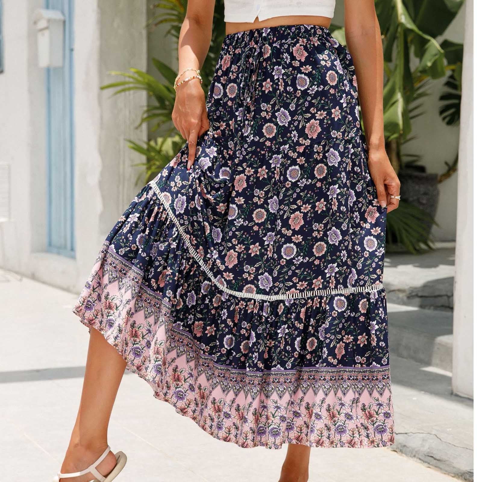 【正規販売店】 Clearance Summer 2024 Women Spring Floral Dress Skirts Long Clothing