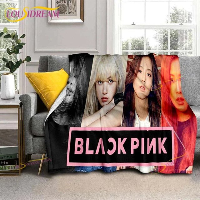 Manta de felpa suave para decoración de sofá y silla, cobija con diseño de grupo Idol coreano, Blackpinks para chica