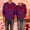 Purple, variant on ClodeEU Women's Bow Print Couples Matching Set,Valentine's Day Print Crewneck Sweatshirt Red,Womens Plus XXL