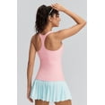 thumbnail image 3 of RUNNING GIRL Women’s Racerback Workout Tank Top with Built-in Bra Longline Ribbed Athletic Yoga Top Padded Fitness Top, 3 of 6