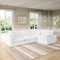 thumbnail image 3 of Indecor Home Modular Sectional Sofa Couch, Cloud Sofa, Upholstered L-Shape Sofa 4 Seat Modern Couch Linen Blend Fabric Sofa for Living Room, Office, Apartment, White, 3 of 10
