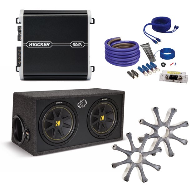 Kicker Comp and Amp package - Dual 12" Kicker Comp enclosure with a