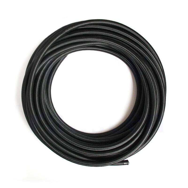 20FT Black 6AN Fuel Line Hose Universal Stainless Steel and Nylon Braided 