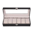 thumbnail image 3 of Ktaxon Leather 6 Slots Wrist Watch Storage Box Holder Organizer Case, 3 of 7