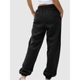 thumbnail image 4 of Pantalones Deportivos Holgados de Cintura Alta para Mujer, para Correr, Deportivos, de Entrenamiento, con Bolsillos Negro M, 4 of 6