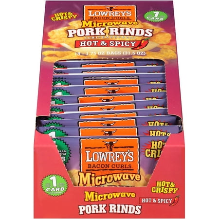 lowrey's bacon curls hot & spicy microwave pork rinds