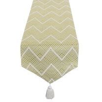 Fennco Styles Contemporary Chevron Tassel Cotton Blend 14 x 71 Inch Table Runner â€“ Woven Table Runner for Indoor Party, Family Gathering, Beach House and Home D?cor
