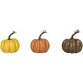 thumbnail image 4 of Northlight Crackle Finished Glittered Fall Harvest Pumpkins - 4" - Orange and Brown - Set of 3, 4 of 6