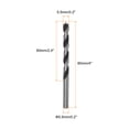 thumbnail image 2 of Uxcell 10pcs Brad Point Drill Bits Dia 5.5mm/0.2" Carbon Steel Round Shank Drill Woodworking 90mm, 2 of 6