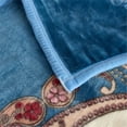 thumbnail image 2 of NC Plush Fleece Bed Blanket, Soft, Reversible Warm Blanket King 83"x93", Blue Floral, 2 of 4