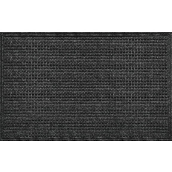 Apache Mills Entryway Door Mat Onyx - Water-Resistant, Recycled Rubber - 24" x 36" Black