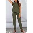 thumbnail image 5 of BTFBM Women's Two Piece Tracksuit Outfits Summer Short Sleeve Tops Long Pants Jogger Lounge Matching Sets Sweatsuit, 5 of 7