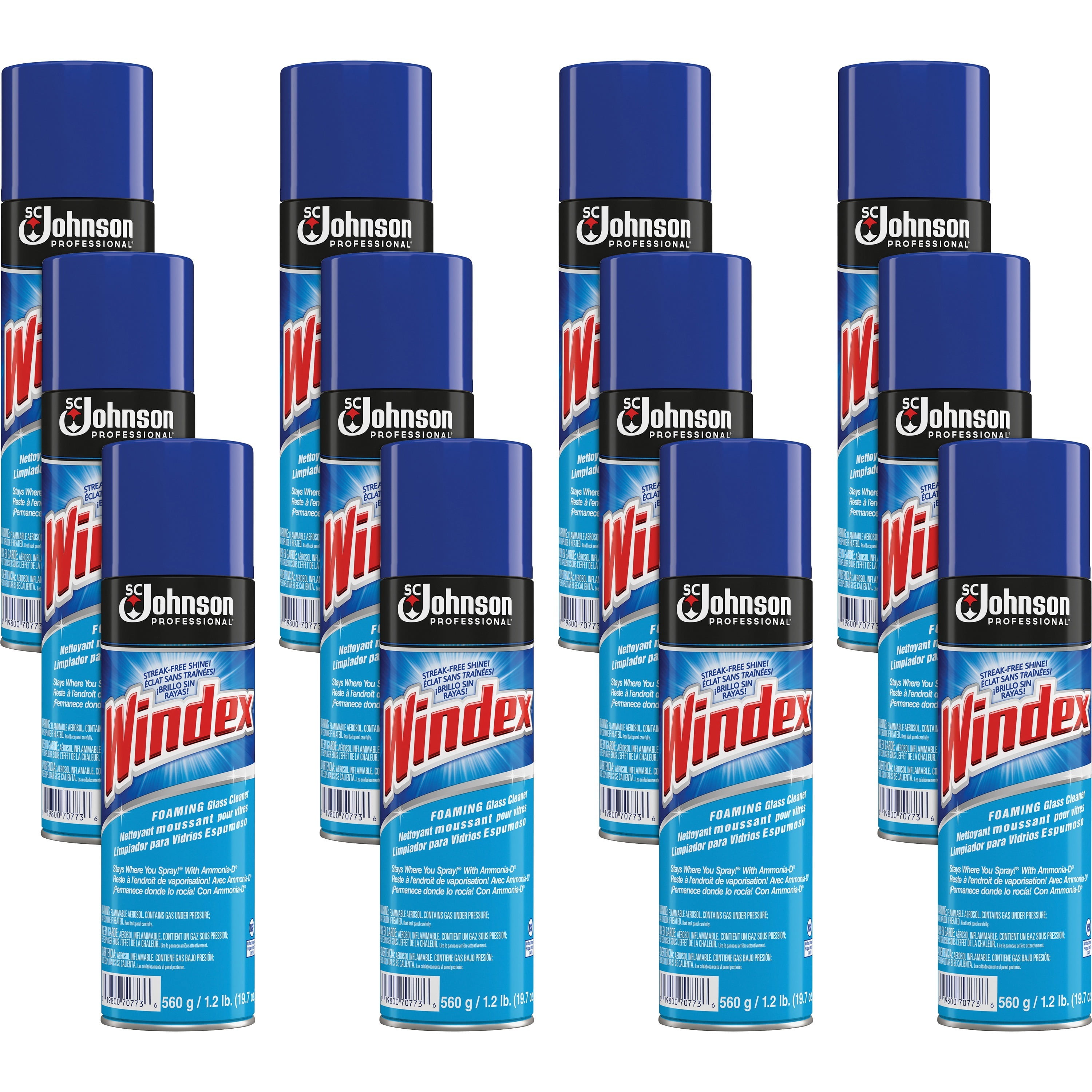 Windex®, SJN696501CT, Foam Glass Cleaner, 12 / Carton, White