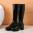 thumbnail image 4 of Tejiojio Clearance Fashion Large Size Boots Women Autumn Long Tube Low Heeled Shoes Boots Pointed Boots Knight Boots, 4 of 9