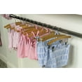 thumbnail image 2 of Rounded Wooden Baby Hanger, (Box of 25) 10 Inch Wood Top Hangers w/ Natural Finish & Chrome Swivel Hook for Infant Clothes or Onesie by International Hanger, 2 of 5