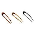 thumbnail image 1 of Fourchettes de Cheveux Françaises en Forme d'Épingle à Cheveux en Acétate de Cellulose Tortoise Shell Hair Fork Sticks 2 Prong Updo Chignon Pin Hair Accessories for Women Girls, 3 Packs, 1 of 5