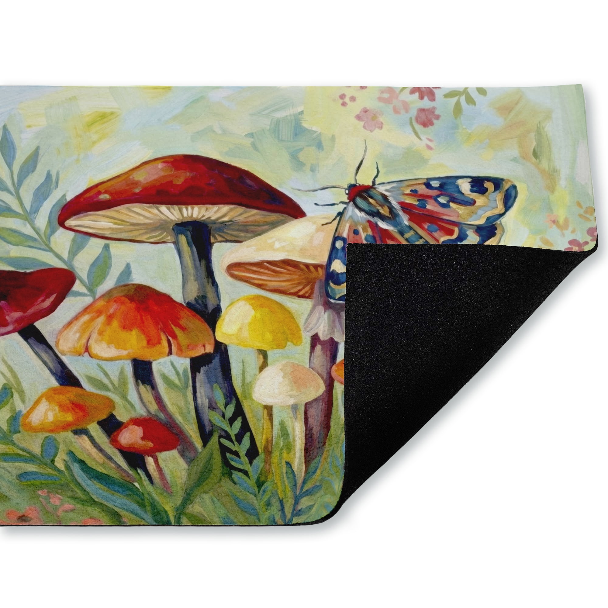 Stupell Industries Autumnal Mushrooms & Butterfly Printed Outdoor Door Floor Mat, design by Imagine It Images