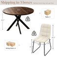 thumbnail image 3 of 43.5 Inch Round Dining Table Set For 4, 5-Piece Wooden Table with Metal Leg Dining Chairs, Mid Century Modern Small Coffee Set For Dining Room Kitchen Apartment, 3 of 9