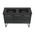 thumbnail image 6 of Annecy 48 in. Black Walnut, Double Basin Bathroom Vanity With Black Ceramic Sink Top, 6 of 9