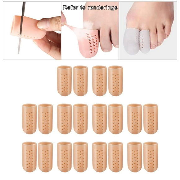 20 piezas gorras de protección transpirable protectores de para uñas pies pérdida de para hombres - S color de piel Salvador Gorras de dedo gordo