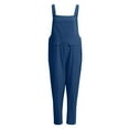 thumbnail image 5 of Fesfesfes Jumpsuit for Women Sleeveless Dungarees Loose Cotton Linen Long Playsuit Party Jumpsuit, 5 of 7