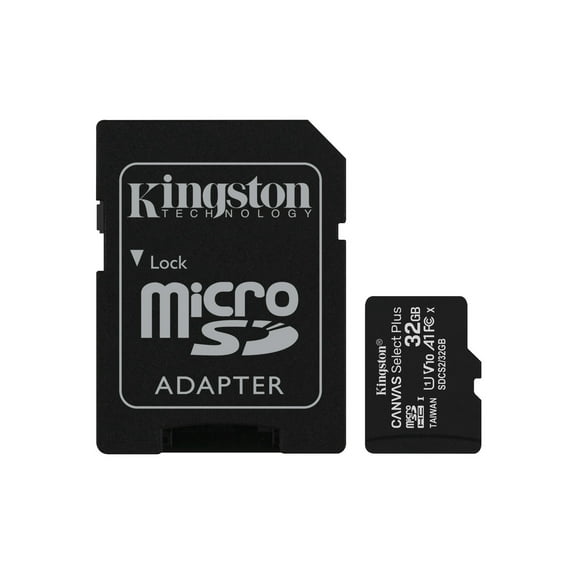 Kingston 32GB microSDHC Canvas Select Plus 100MB/s Read A1 Class 10 UHS-I Memory Card Adapter SDCS2/32GB