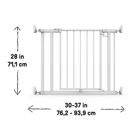 Summer by Ingenuity The Doorway 37W Series Pet and Baby Gate with Quad-Cam Lock, Openings from 30-37 inches Wide, Ages 6-24 Months, - White