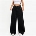 thumbnail image 2 of Mrmall Women'S Wide Leg Jeans Loose Drape Floor-Length Casual Denim Pants Everyday Basic Pants, 2 of 6