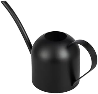 Small Watering Can for Indoor Plants Stainless Steel Watering Can with Long Spout 15oz/450ml, (Black)