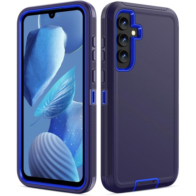 SHILIU-Anshow Étui Robuste pour Samsung Galaxy S25 Plus, Antichoc de Qualité Militaire, Protection Rigide à 3 Couches, Anti-Poussière, Durable et Absorbant les Chocs avec Protection de Port, Bleu Foncé