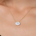 thumbnail image 3 of Gem Stone King 14K Yellow Gold White Zirconia Pendant Necklace | 6.04 Cttw | Gemstone Birthstone | Oval 11X9MM | Gold Necklace for Women | With 18 inch Gold Chain, 3 of 6
