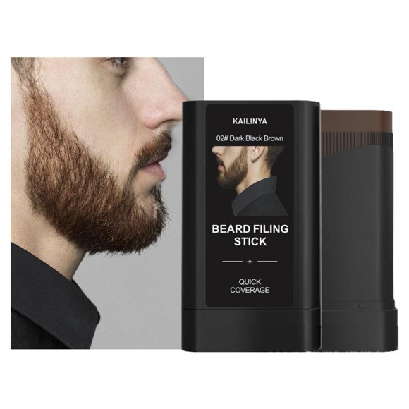 Men's Fruit & Vegetable Infused Beard & Mustache Dye - Easy One-Comb Application, Permanent Black Hair Color for Facial Hair, Portable Brush Included